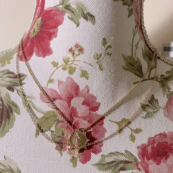 SPORTSGIRL | Gold tone mystic sunburst dual layer necklace | NWT - Picture 5 of 8